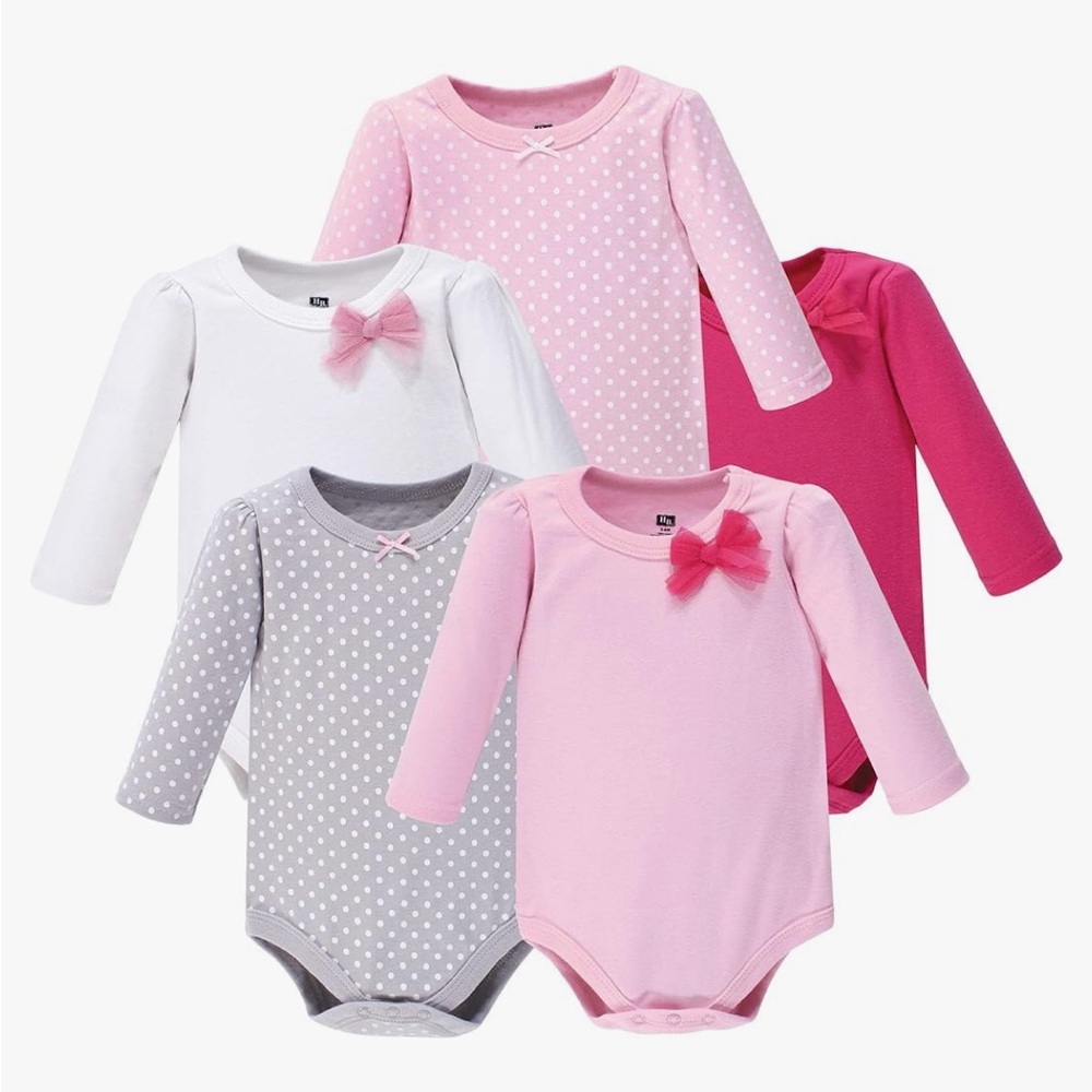 Baby Girl Bow & Polka Dot Onesie Set
